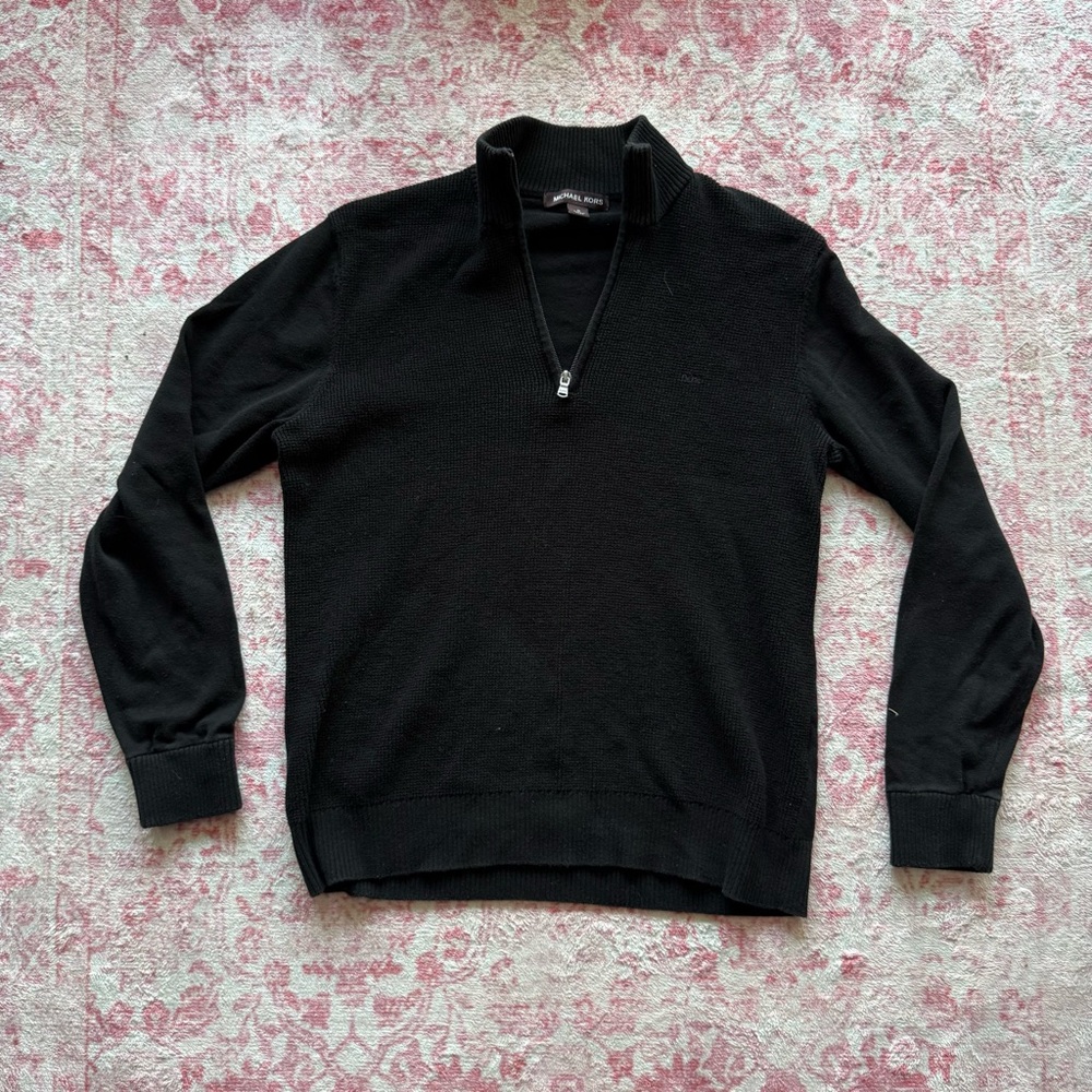 Michael Kors Black Half-Zip Sweater